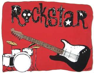 Boy Rock Star Personalized Childs Standard Pillow Case  