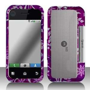 Premium   Motorola MB300/Backflip Purple Flower Cover   Faceplate 