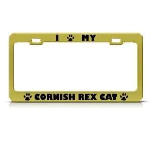 Cornish Rex Cat Gold Animal Metal license plate frame Tag Holder