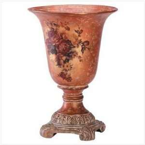 Antiqued Rose Design Vase 