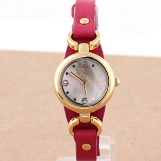 ACCENT]Womens Leather band Simple&Unique DRESS WRISTWATCH 3ATM water 