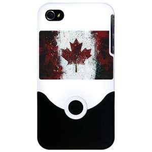   4S Slider Case White Canadian Canada Flag Painting HD 