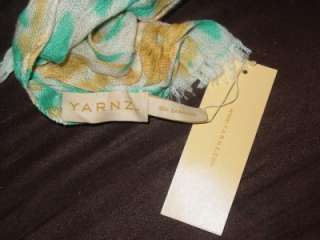 YARNZ 100% cashmere printed twisted thin neck scarf NEW  