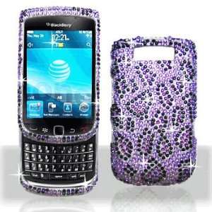  BlackBerry Torch 9800 Full Diamond Bling Purple/Black 