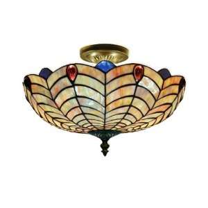 16 Elegant Shell Ceiling Lamp Tiffany Style in Line Switch Bronze 