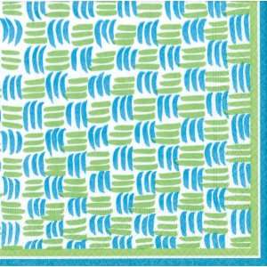 Caspari Set of 2 Sophie Green and Blue Lunch Napkin Packages; 40 