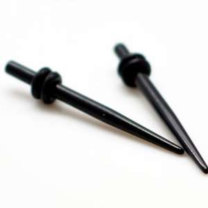 Black Ear Taper & Stretcher Gauge Ear Plugs ~ 12G ~ 2.1mm ~ Sold as a 