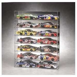 Fourteen Car 1/24th Scale Die Cast Display Case with Mirrored Back 