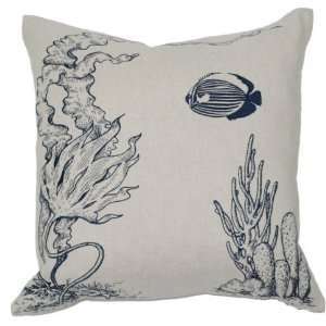 Villa Home Collection Royal Abyss Seascape Print & Embroidered Pillow