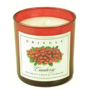  CRANBERRY Large Colored Crystal Tumbler Scented Jar Candle 