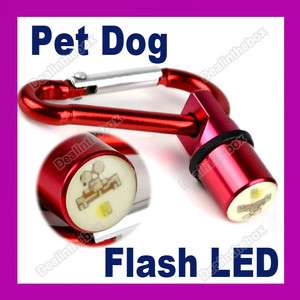 Dog Cat Pet Safety Red Flash LED Light Collar Tag New Aluminum 