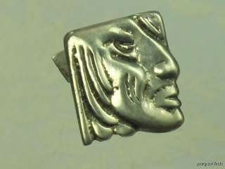 VINTAGE MEXICAN MEXICO MAYAN 925 STERLING SILVER FACE DESIGN CUFF 