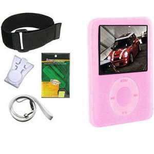  Skque Apple Ipod Nano 3G Pink Silicone Skin Case + Screen 