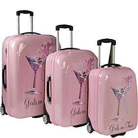 Picture Case Girls On Tour 3 Piece Hardside Luggage Set   