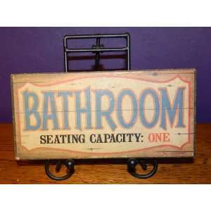 Vintage Sign  Bathroom Seating Capacity One with Wood Look Bathroom 