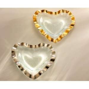  Hearts Ruffle heart bowl Handmade glass 8 Ruffle heart 