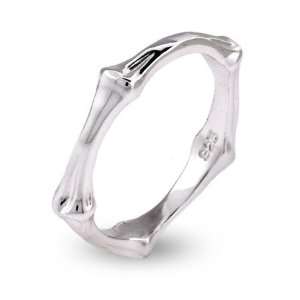  Sterling Silver Bamboo Ring Size 6 (Sizes 5 6 7 8 9 