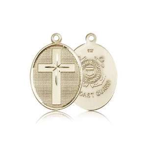  14kt Gold Cross / Coast Guard Medal Jewelry