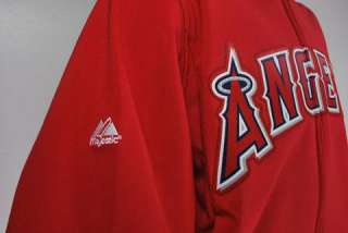 MAJESTIC JACKET ANAHEIM ANGELS PREMIERE AUTHENTIC MLB BASEBALL RED AND 