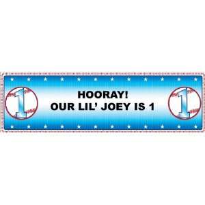  Lil Slugger 1st Personalized Birthday Banner Large 30 x 