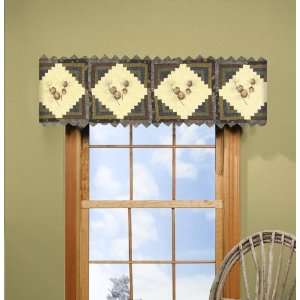  Donna Sharp Barn Raising Pine Cone Hand Quilted Valance or 