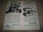 CROWN Multi Mode Amps,FM Tuner,Pre Ad from 1981 2 ads