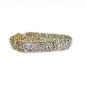 14k Yellow Gold ep Clear CZ Tennis Bracelet 7 1/2. inches  