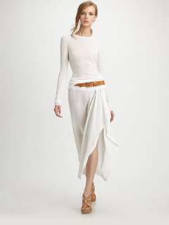 Michael Kors   Linen Crepe Sarong Skirt    
