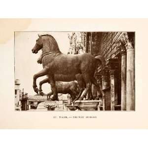 1907 Print St. Marks Basilica Cathedral Bronze Horse 