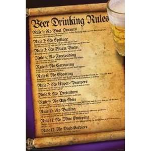  Beer Drinking Rules   Poster by Maxwell (22x34)