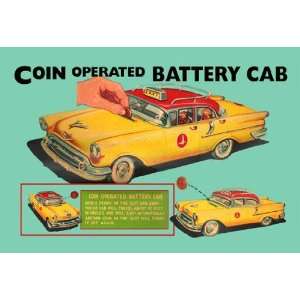   Coin Operated Battery Cab 28x42 Giclee on Canvas
