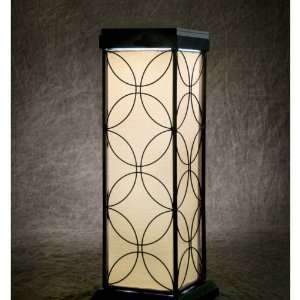  Portable Black Steel Floral Solar LED Table Lamp