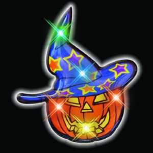  Pumpkin Wizard Flashing Blinking Light Up Body Lights Pins 