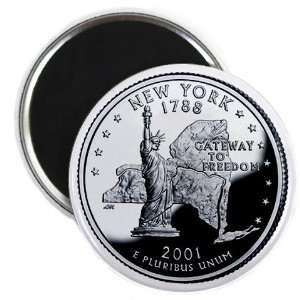 NEW YORK State Quarter Mint Image 2.25 inch Fridge Magnet 