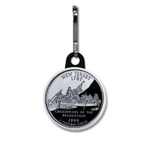  NEW JERSEY State Quarter Mint Image 1 inch Zipper Pull 