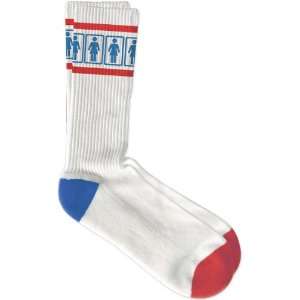  Girl Team America Socks White/Red/Blue   Single Pair 