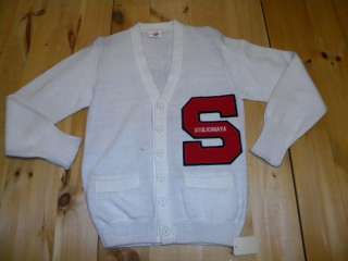 1980s Mens School Letter Sweater Sz 38 40 Deadstock  
