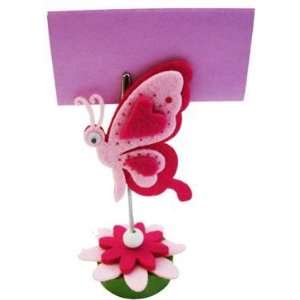  Tanday 4 Wooden Butterfly Felt Card/Picture Holder #8039 