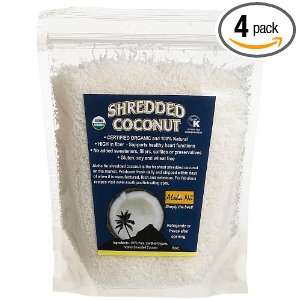 Aloha Nu Certified Organic, Kosher Shredded Coconut, 8 Ounce Bags 