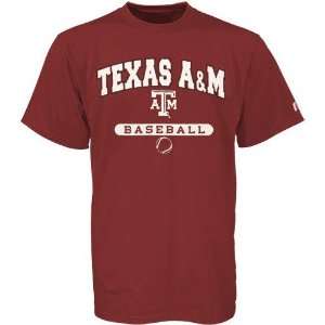 Texas A&M Aggie Tee Shirt  Russell Texas A&M Aggies Maroon Baseball 