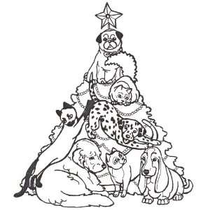  Dog Rubber Stamp   Christmas Tree of Pets Arts, Crafts 