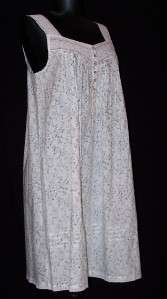 Eileen West Night Gown~Pajama~White with Black Roses~Lawn Cotton 