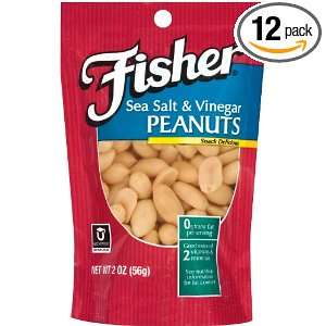 Fisher Peanuts Sea Salt & Vinegar, 2 Ounce Packages (Pack of 12 