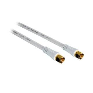   RG6 F Type Plug to F Type Plug Coaxial Cable (White, 3 Feet