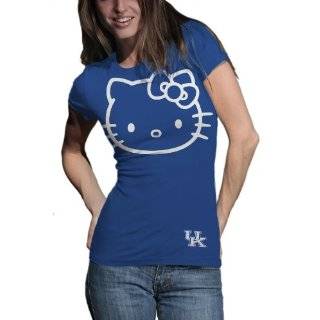 NCAA Kansas Jayhawks Hello Kitty Pom Pom Junior Crew Tee Shirt 