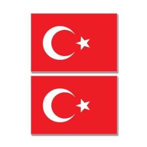 Turkey Turkish Country Flag   Sheet of 2   Window Bumper 