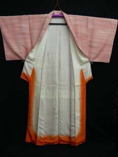 Unused Shaded Pink Chirimen ji Kimono H975  
