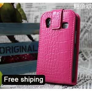  Pink Flip Genuine Leather Case Cover for Samsung Galaxy 