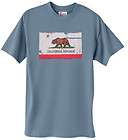 California Bear State Flag Natural Blue t shirt T shirt