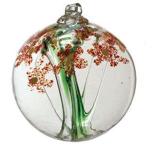 KITRAS Art Glass MEMORY BLOSSOM WITCH BALL 5.5 NEW  
